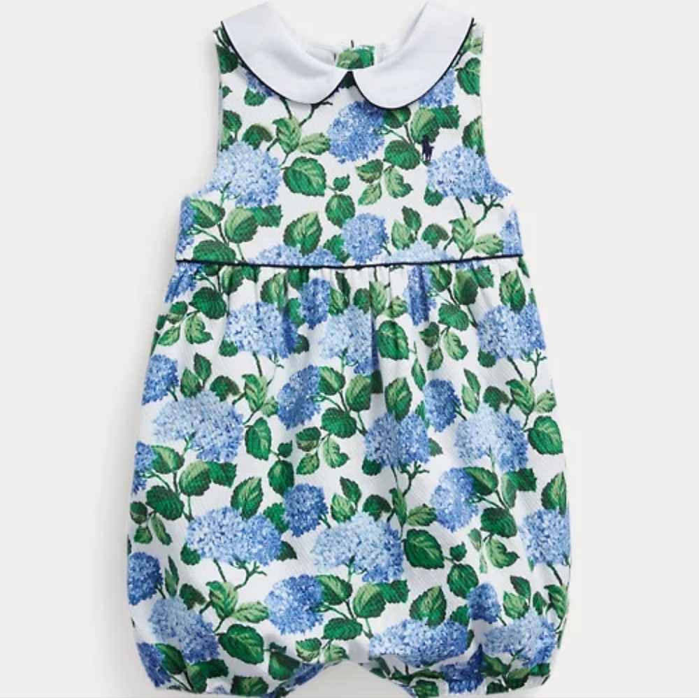 Ralph Lauren Hydrangea Baby Girl Romper